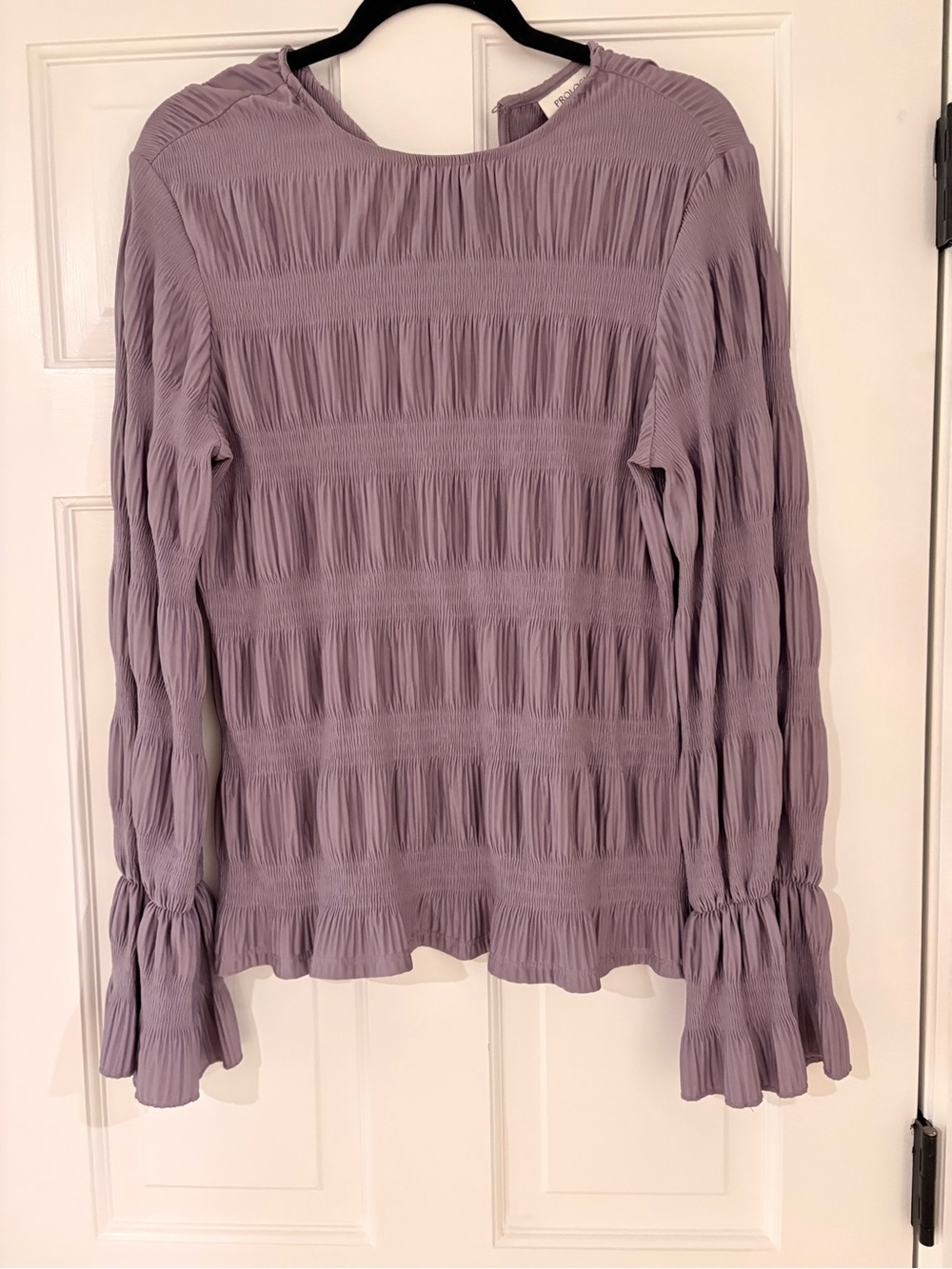 Prologue Lavender Pleated Long-Sleeve Blouse